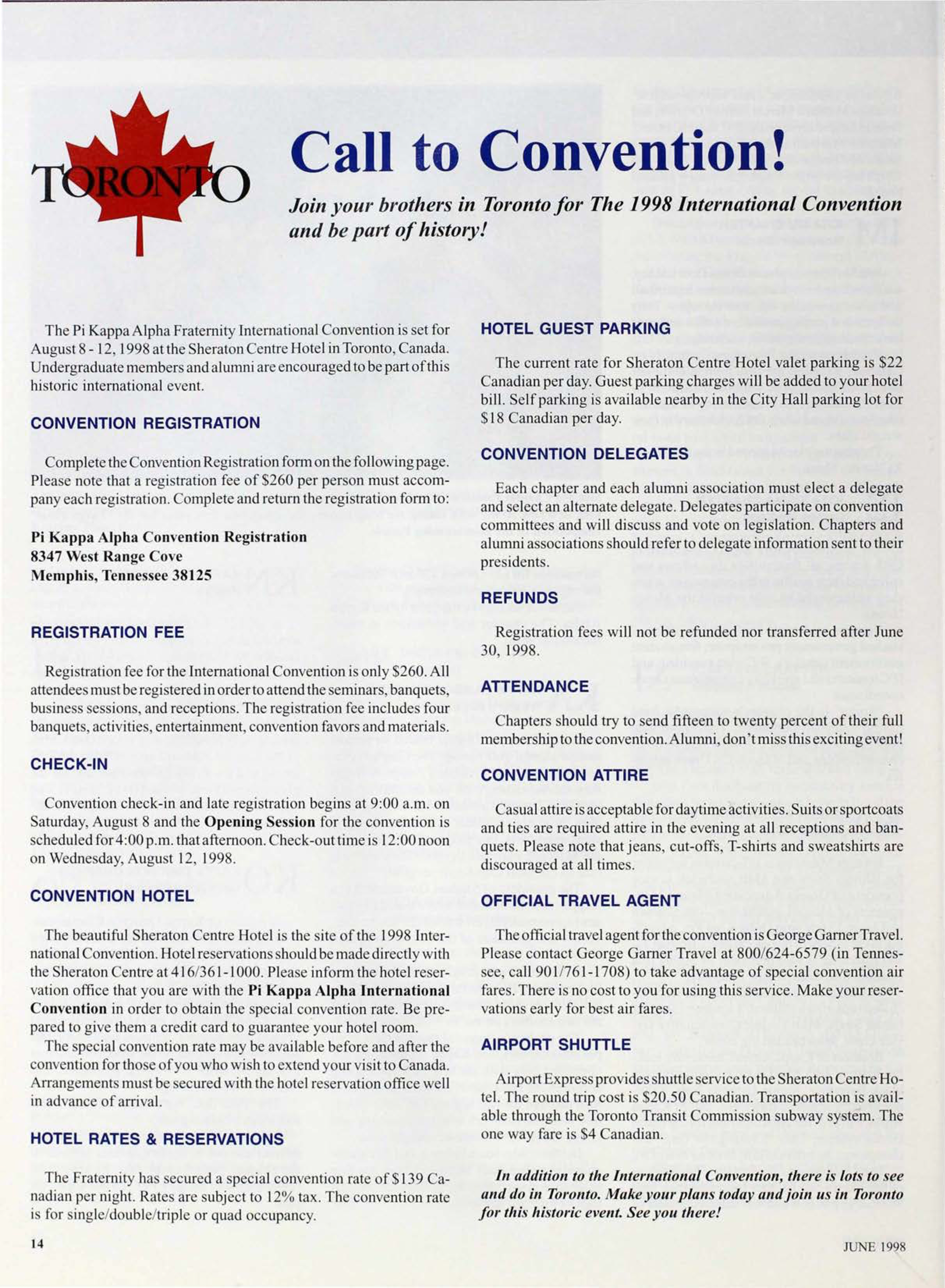 Call to Convention!, June 1998